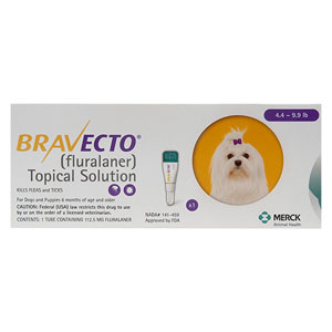 Bravecto Topical For X-Small Dogs 4.4 - 9.9 Lbs Yellow 1 Doses