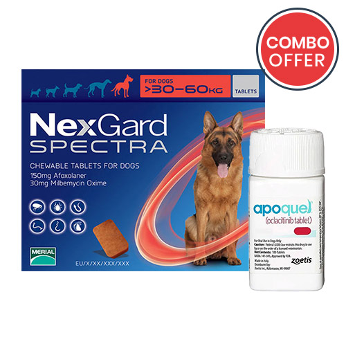 Nexgard Spectra + Apoquel Combo Pack For Extra Large Dogs (66132lbs