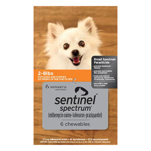 Sentinel Spectrum Orange For Dogs 2-8 Lbs 12 Chews