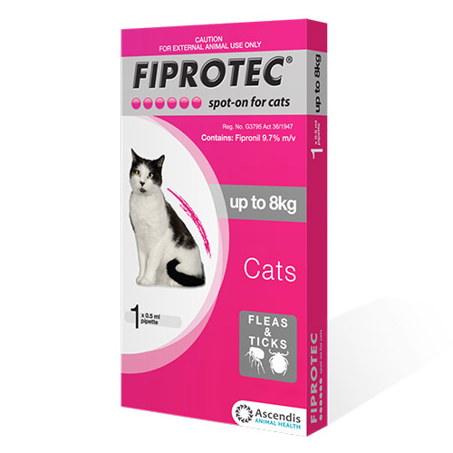 Fiprotec Spot -On for Cats Upto 17.6lbs (Pink)