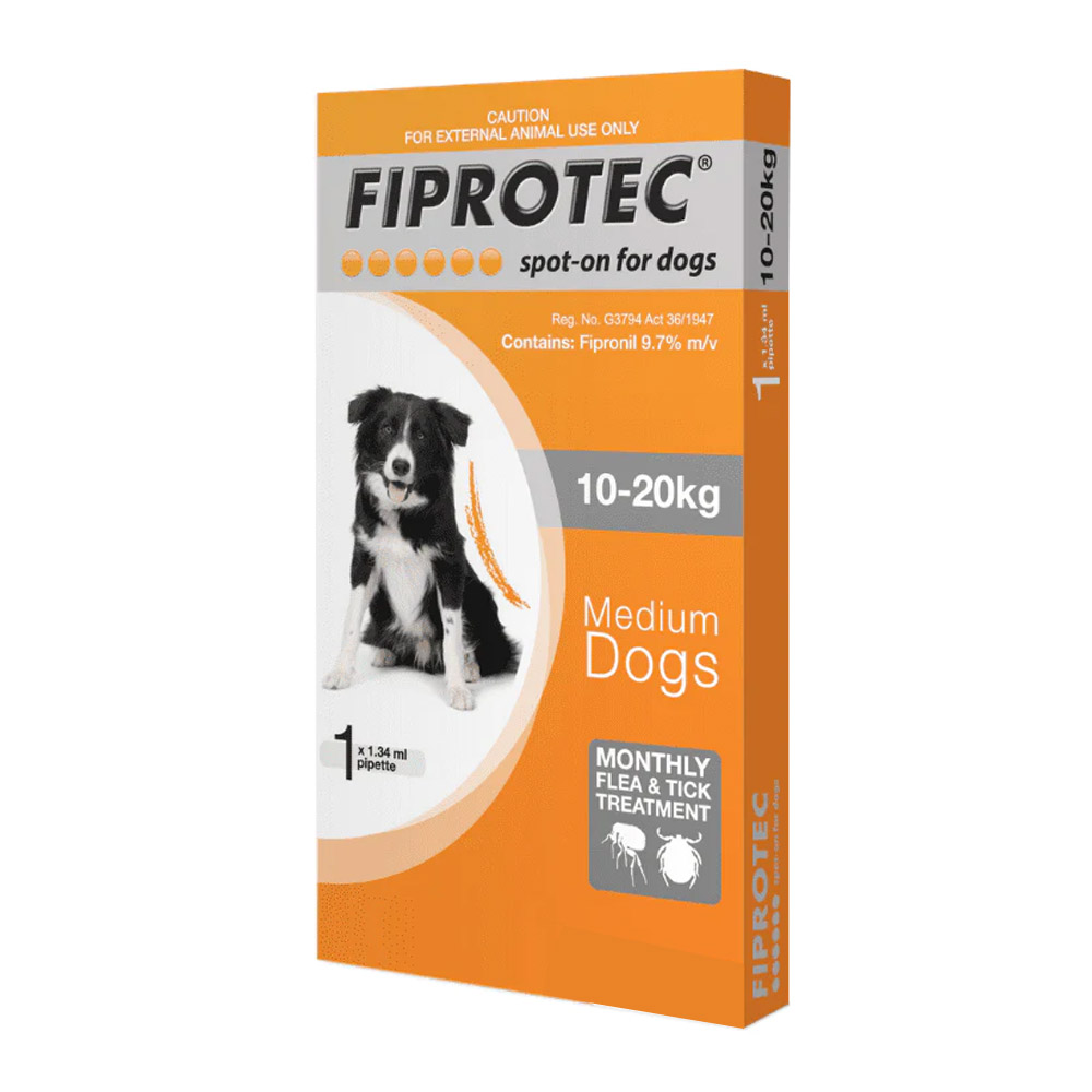 Fiprotec Spot-On For Medium Dogs 22-44lbs (Orange)