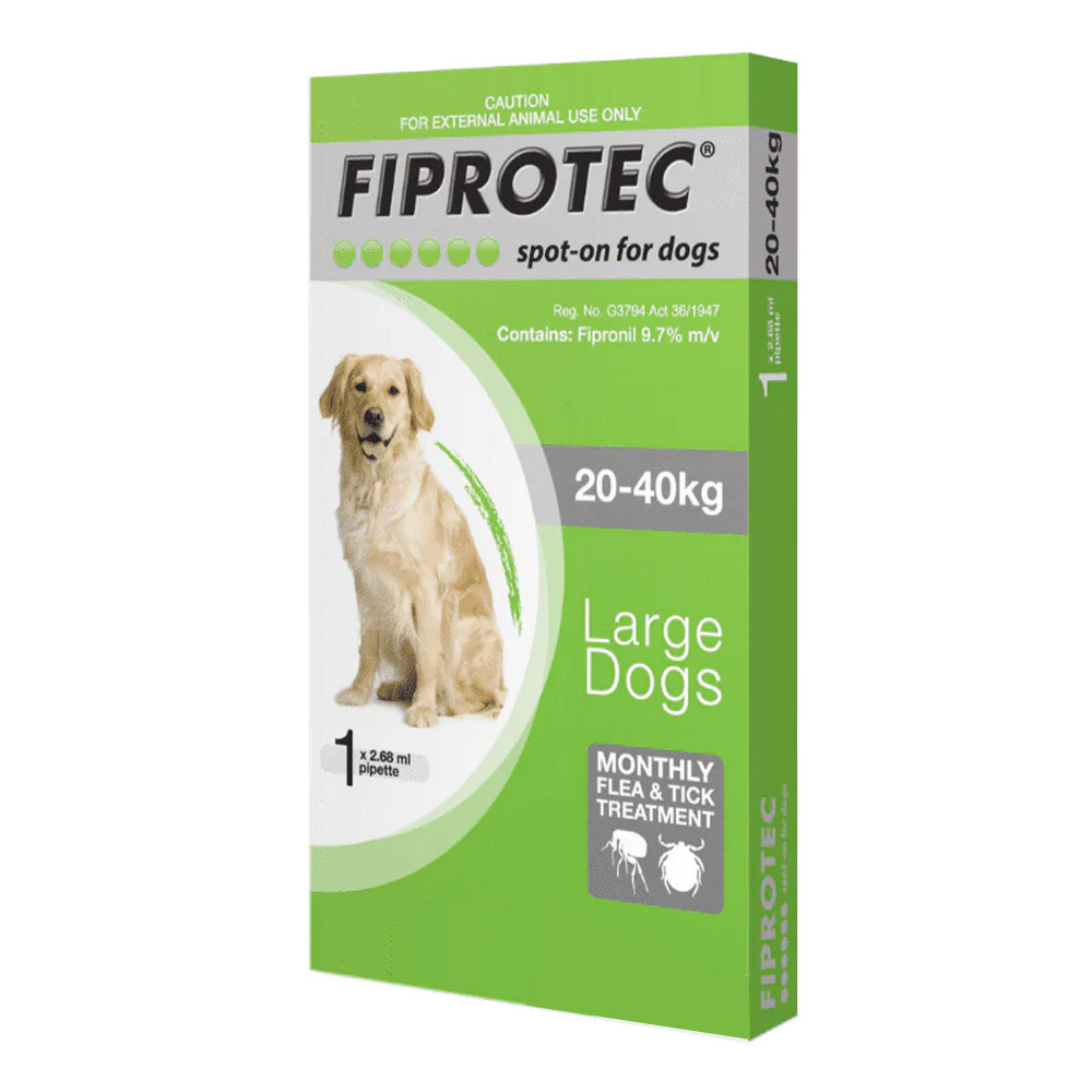 Fiprotec Spot-On for Large Dogs 44-88lbs (Green)