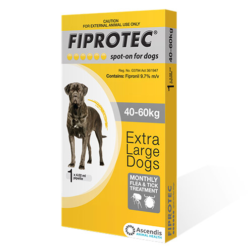 Fiprotec Spot-On for Extra Large Dogs 88-132lbs (Yellow)