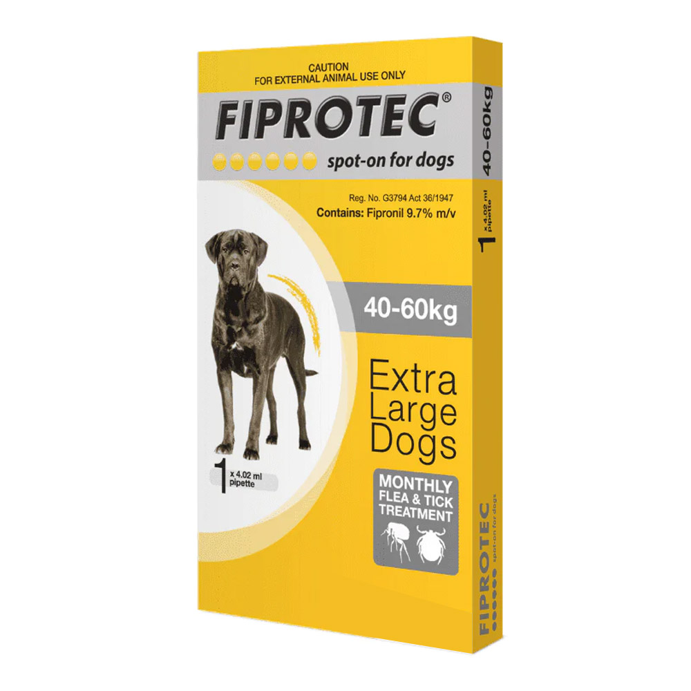 Fiprotec Spot-On for Extra Large Dogs 88-132lbs (Yellow)