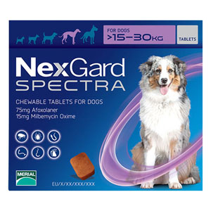 Nexgard Spectra Chewable Tablets for Large Dogs 33-66 lbs (Purple)