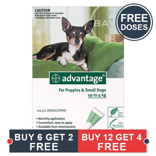 Advantage Small Dogs/ Pups 1-10lbs (Green)