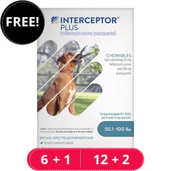 Interceptor Plus Chew (Interceptor Spectrum) For Dogs 50.1- 100lbs (Blue)