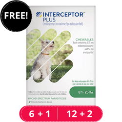 Interceptor Plus Chew (Interceptor Spectrum) For Dogs 8.1 - 25lbs (Green)