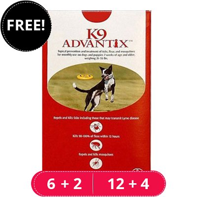 K9 Advantix Large Dogs 21-55 lbs (Red)