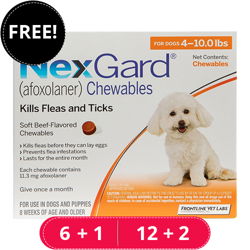 Nexgard Chewables for Small Dogs 4-10lbs (Orange) 11mg