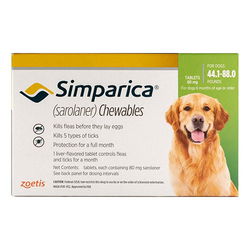 Simparica Oral Flea & Tick Preventive for Dogs 44.1-88 lbs (Green)