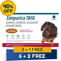 Simparica TRIO for Dogs 11.1-22 lbs (Caramel)