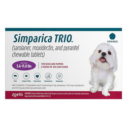 Simparica TRIO for Dogs 5.6-11 lbs (Purple)